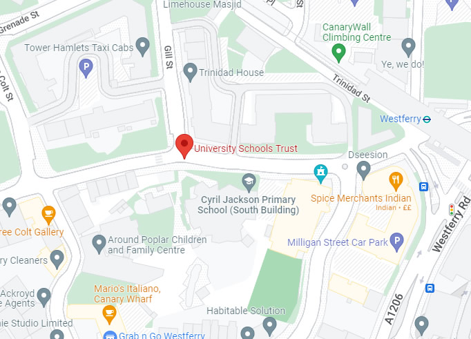 Map showing the location of UST House